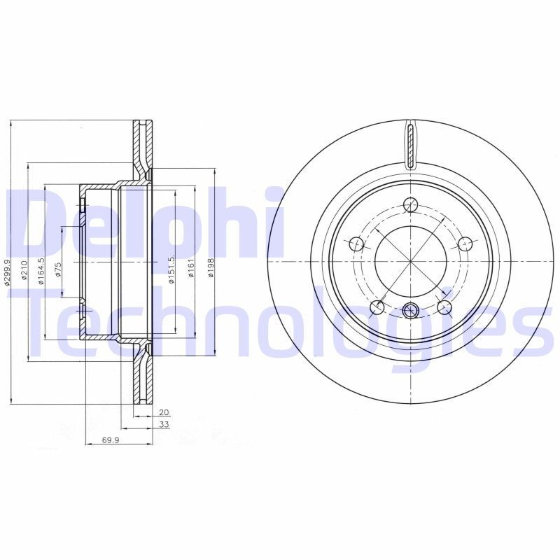DELPHI Bremseskive artikkelnummer: BG4293 billig