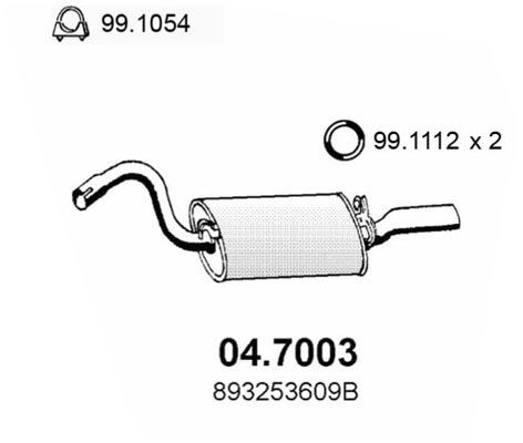 ASSO Rear silencer Article number: 04.7003 cheaply