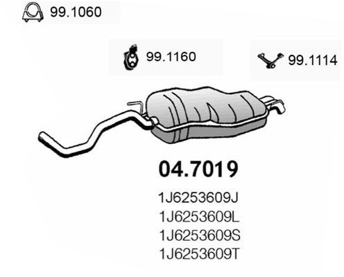 ASSO Rear silencer Article number: 04.7019 cheaply