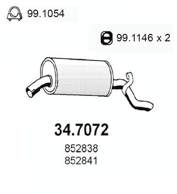 ASSO Rear silencer Article number: 34.7072 cheaply