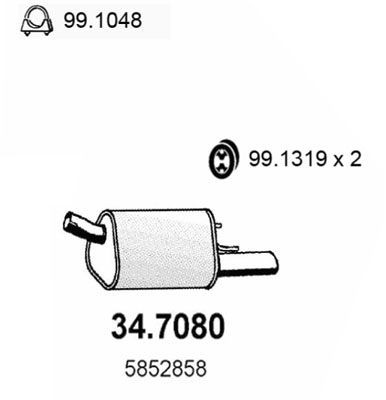 ASSO Rear silencer Article number: 34.7080 cheaply
