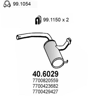 ASSO Middle silencer Article number: 40.6029 cheaply