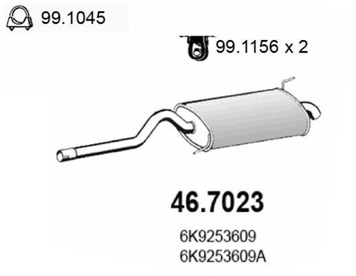 ASSO Rear silencer Article number: 46.7023 cheaply
