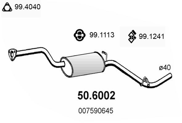 ASSO Vidurinis duslintuvas prekės numeris: 50.6002 nebrangu