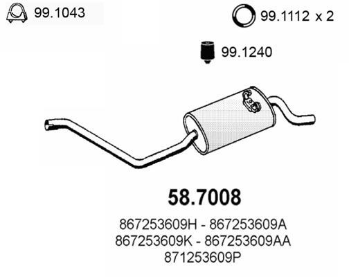 ASSO Rear silencer Article number: 58.7008 cheaply