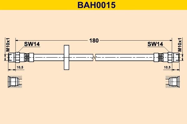 Barum Brake hose Article number: BAH0015 cheaply