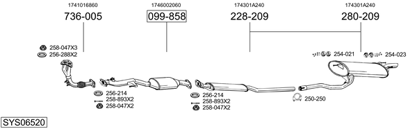 BOSAL Kesksummuti Artikli number: 281-057 soodsalt