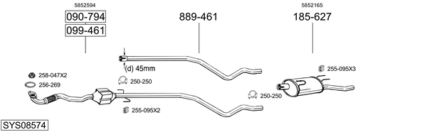 BOSAL Exhaust Pipe Article number: 789-651 cheaply