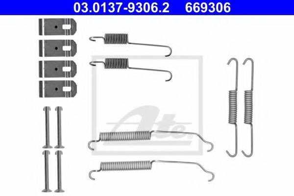 ATE 03.0137-9306.2 Lisakomplekt, Piduriklotsid 2 1.5 MZR (DE5FS) 102 HP Bensiin 2015
