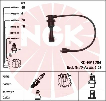 NGK Ignition Cable Kit Article number: 9128 cheaply