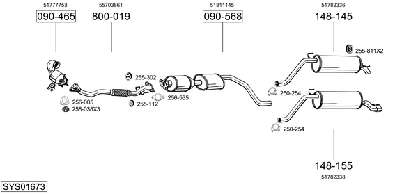 BOSAL Esimene summuti Artikli number: 185-077 soodsalt