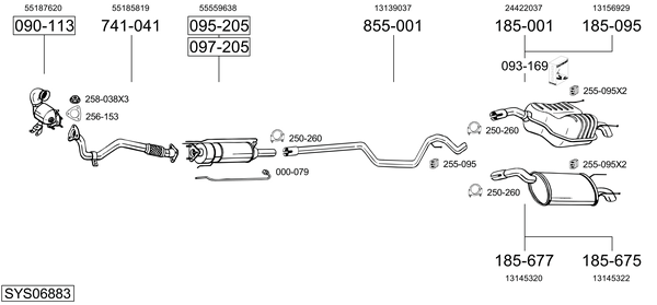BOSAL Middle silencer Article number: 285-091 cheaply