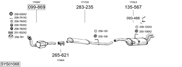 BOSAL Middle silencer Article number: 288-563 cheaply