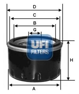 UFI Oil filter Article number: 23.402.00 cheaply