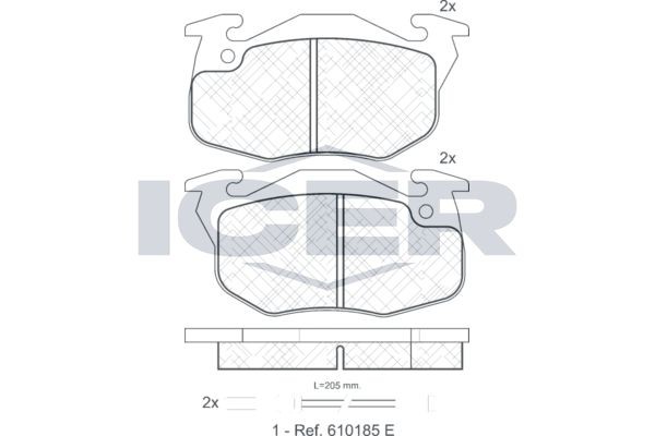 ICER Brake pad set Article number: 180746 cheaply