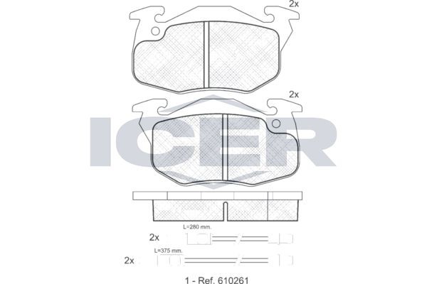 ICER Brake pad set Article number: 180864 cheaply