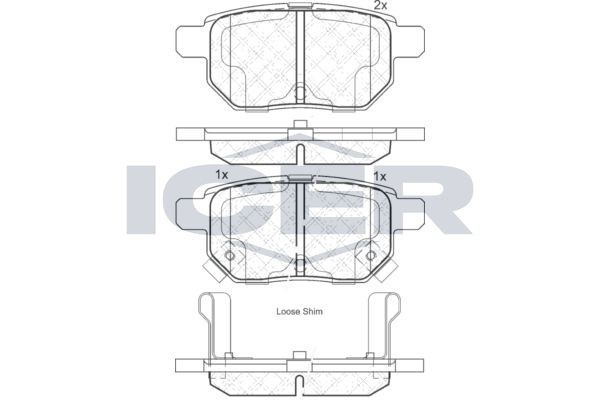 ICER Brake pad set Article number: 181899 cheaply
