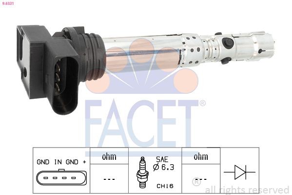 FACET HT.0526 Remondikomplekt, süütejagaja JETTA 1.8 84 HP Bensiin 1992