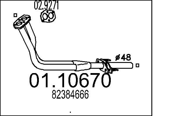 MTS Exhaust Pipe Article number: 01.10670 cheaply