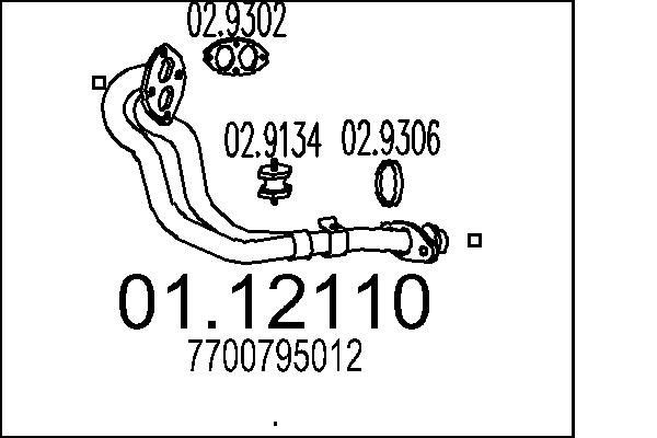 MTS Exhaust Pipe Article number: 01.12110 cheaply
