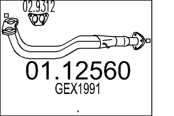 MTS Exhaust Pipe Article number: 01.12560 cheaply