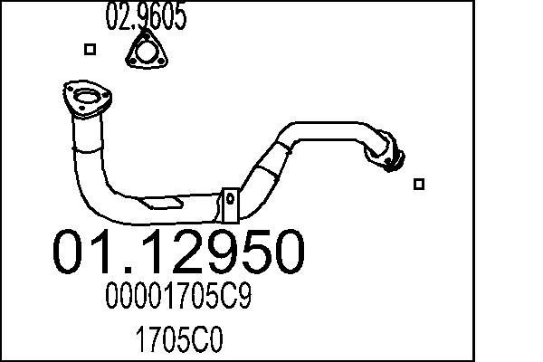 MTS Exhaust Pipe Article number: 01.12950 cheaply