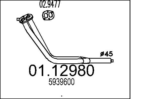 MTS Exhaust Pipe Article number: 01.12980 cheaply