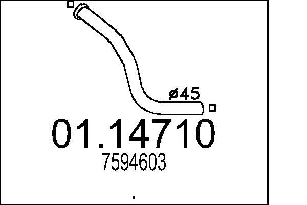 MTS Exhaust Pipe Article number: 01.14710 cheaply