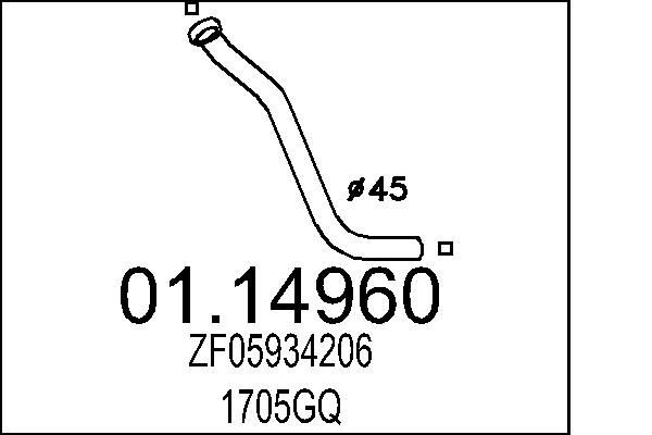 MTS Exhaust Pipe Article number: 01.14960 cheaply