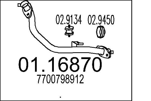 MTS Exhaust Pipe Article number: 01.16870 cheaply