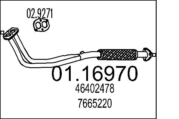 MTS Exhaust Pipe Article number: 01.16970 cheaply