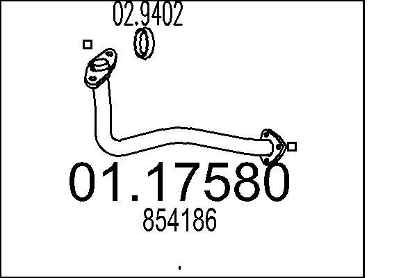 MTS Exhaust Pipe Article number: 01.17580 cheaply