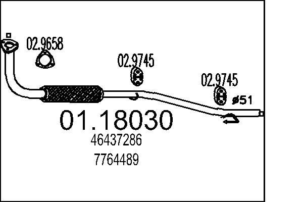 MTS Exhaust Pipe Article number: 01.18030 cheaply
