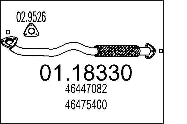 MTS Exhaust Pipe Article number: 01.18330 cheaply