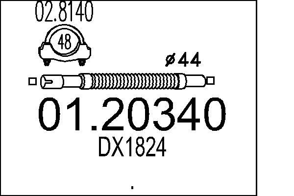 MTS Flex Hose, exhaust system Article number: 01.20340 cheaply