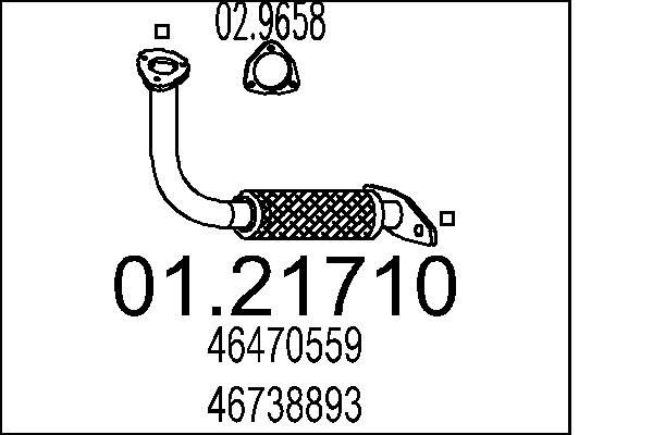 MTS Exhaust Pipe Article number: 01.21710 cheaply