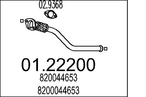 MTS Exhaust Pipe Article number: 01.22200 cheaply