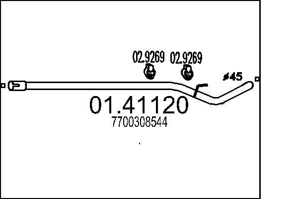 MTS Exhaust Pipe Article number: 01.41120 cheaply