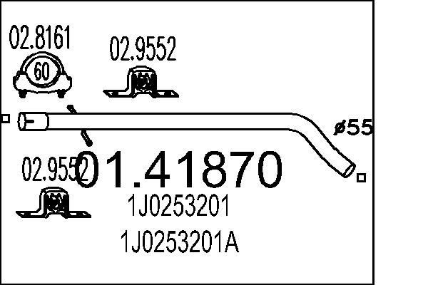 MTS Exhaust Pipe Article number: 01.41870 cheaply