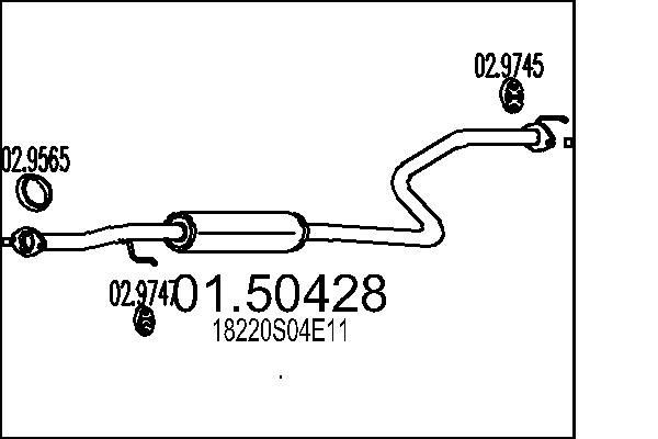 MTS Middle silencer Article number: 01.50428 cheaply