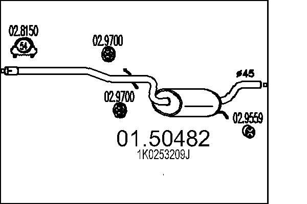 MTS Middle silencer Article number: 01.50482 cheaply