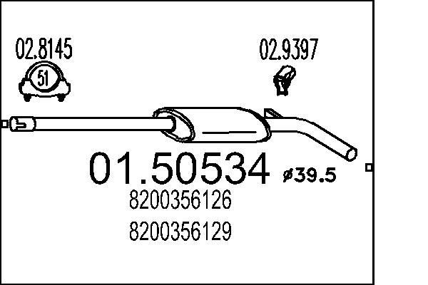 MTS Middle silencer Article number: 01.50534 cheaply