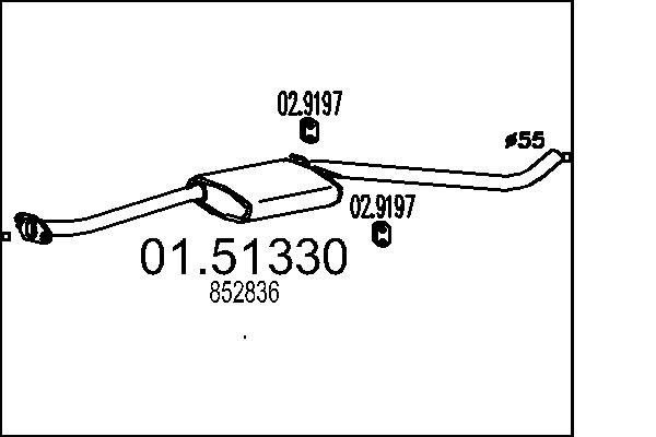 MTS Middle silencer Article number: 01.51330 cheaply