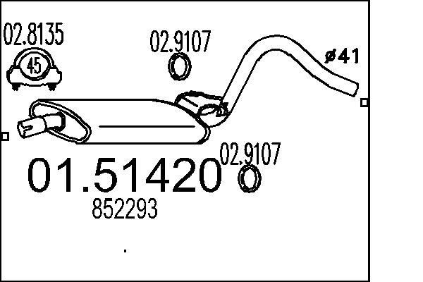 MTS Middle silencer Article number: 01.51420 cheaply