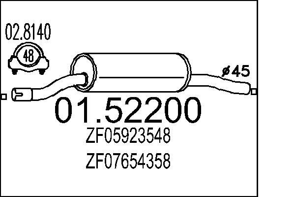 MTS Front Silencer Article number: 01.52200 cheaply