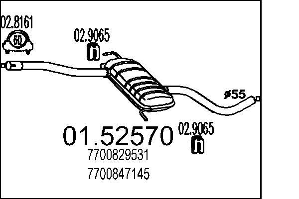 MTS Middle silencer Article number: 01.52570 cheaply