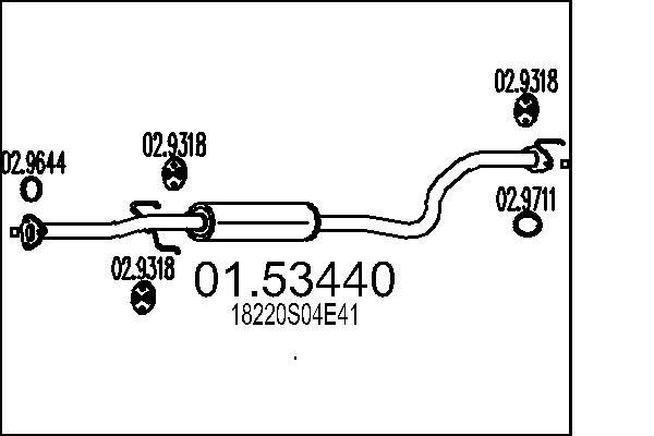 MTS Middle silencer Article number: 01.53440 cheaply