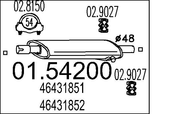MTS Middle silencer Article number: 01.54200 cheaply