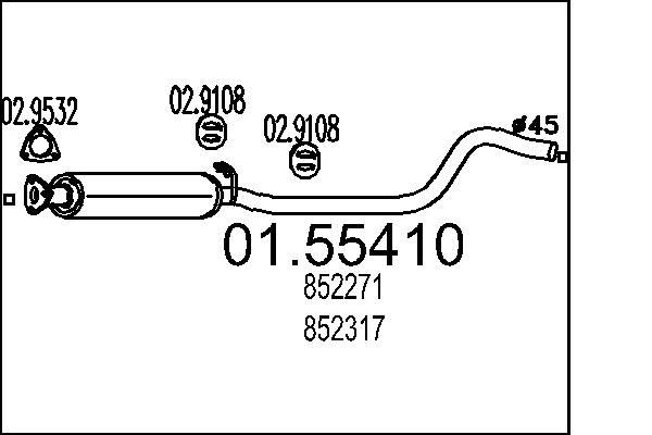 MTS Middle silencer Article number: 01.55410 cheaply