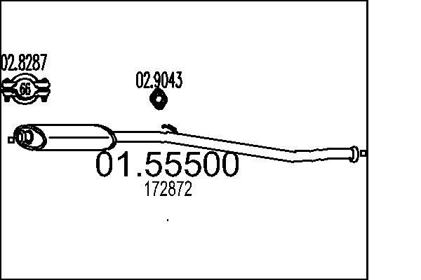 MTS Middle silencer Article number: 01.55500 cheaply